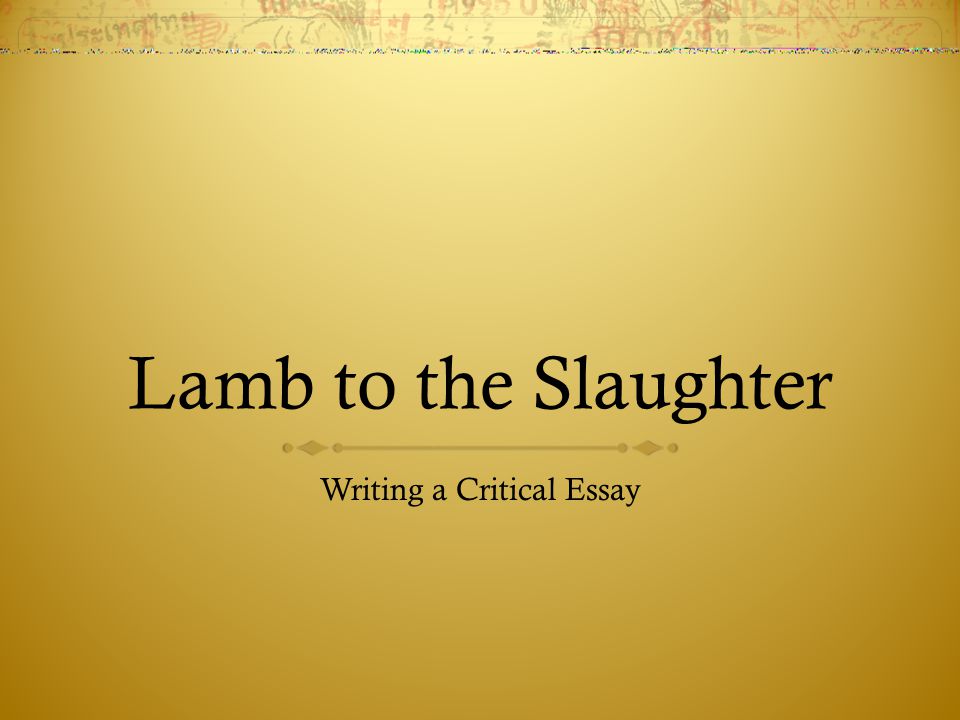 Essays lamb
